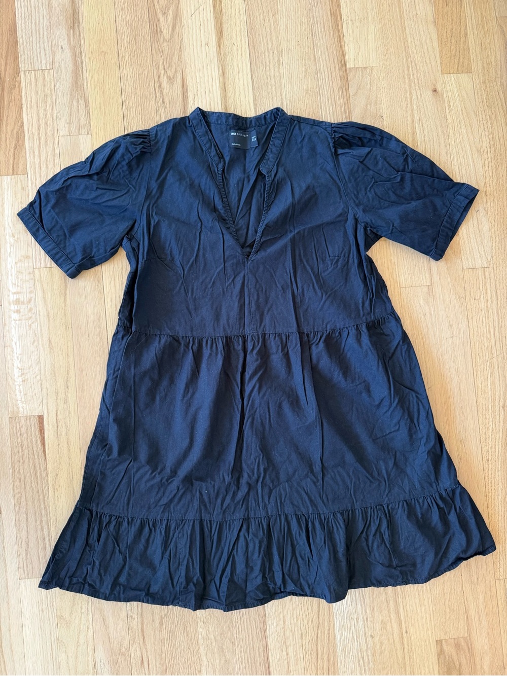 ASOS Design Black Tiered V-Neck Dress